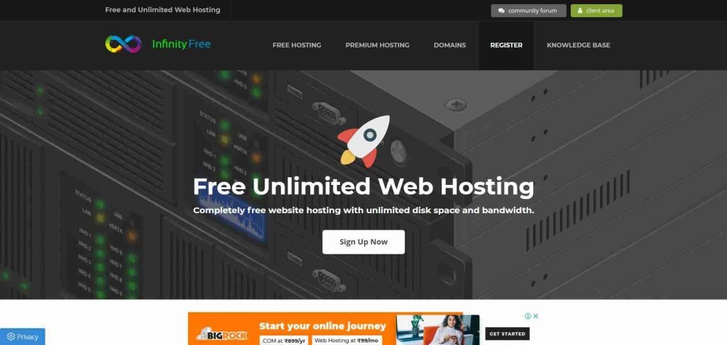 Free and Unlimited Web Hosting with PHP and MySQL InfinityFree