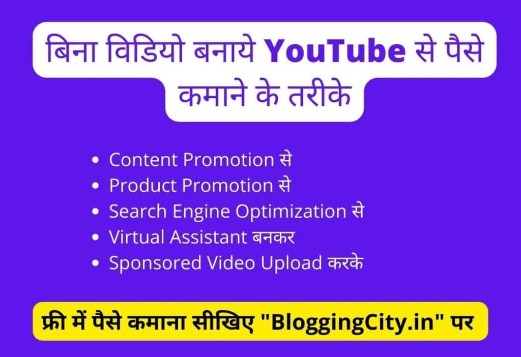 बिना Video बनाएं YouTube से पैसे कमाने के तरीके