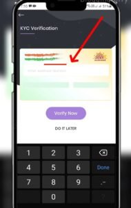 Aadhar card Verification on the BankSathi App